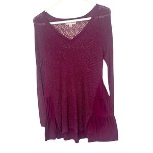 Rose Knox Women Knit Long Sleeve Asymmetrical Sweater Size Small